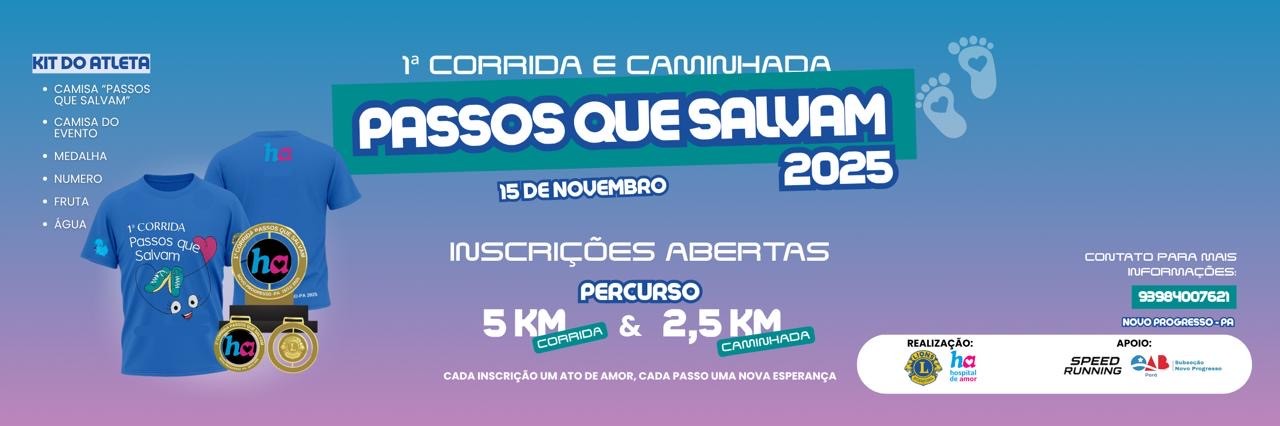 1ª CORRIDA E CAMINHADA PASSOS QUE SALVAM