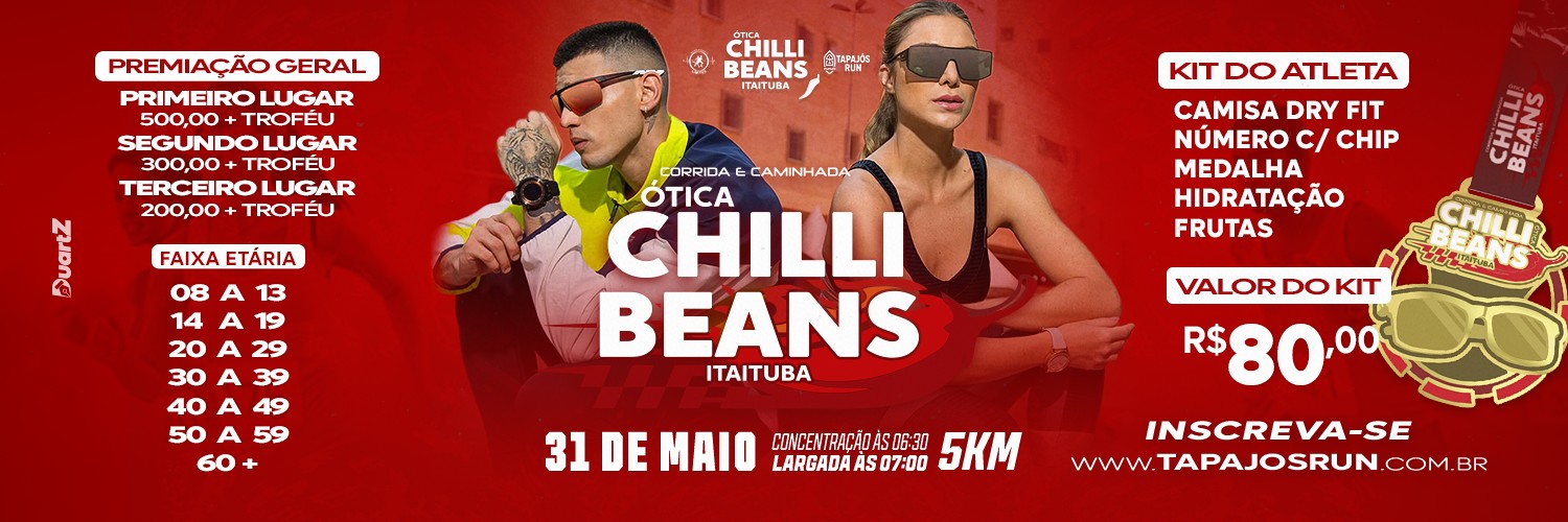 1ª CORRIDA E CAMINHADA ÓTICA CHILLI BEANS